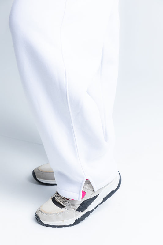 White Wide Legged Sweatpants